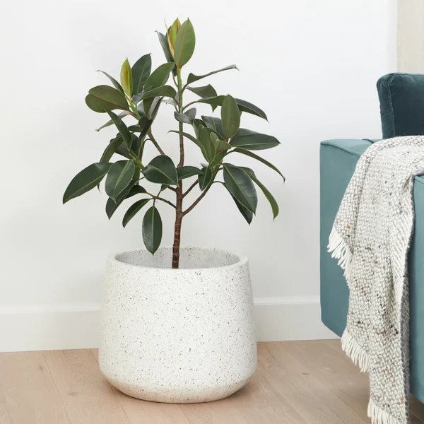 Tuva Indoor/Outdoor Wide Planter - White Terrazzo