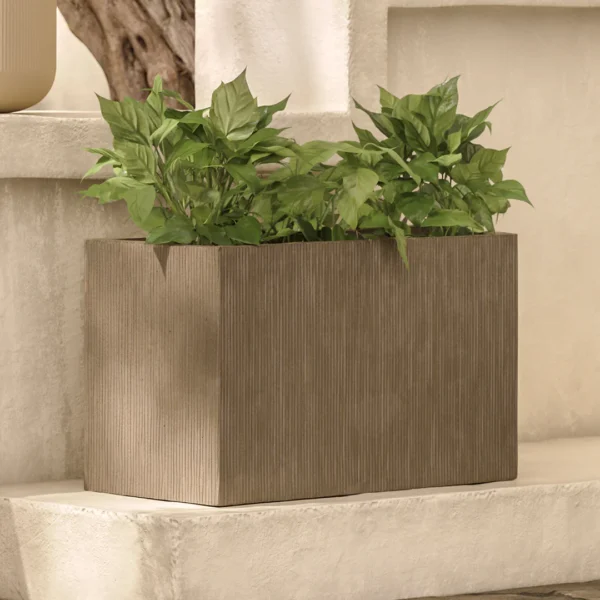 Reya Indoor/Outdoor Rectangular Planter - Concrete Gray
